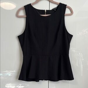 DYNAMITE NWOT Black Sleeveless Dressy Textured Peplum Top, Size L